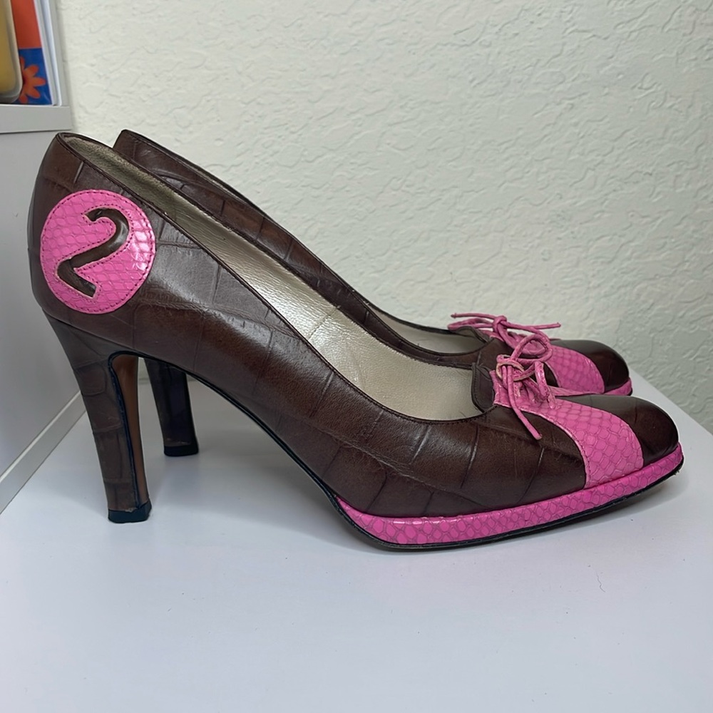 Vintage Christian Dior Iconic number 2 pink brown heels/pump 👠